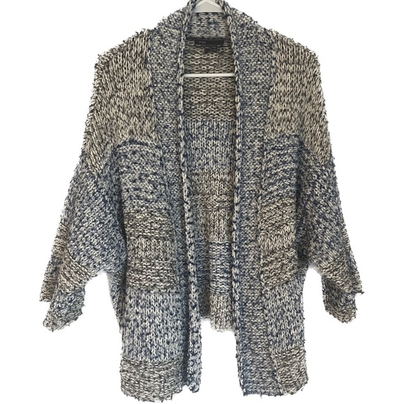 Vince chunky knit open front cardigan Size M/L blue and gray - Picture 13 of 13